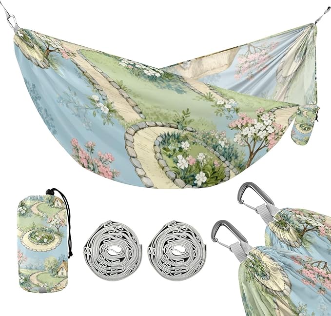 Cottagecore Garden Hammocks for Camping with Portabl Carry Bag Hanging Hammock Outside Beach Patio