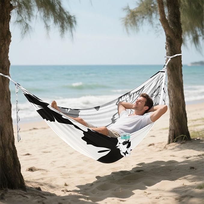 Black Butterfly 330lb Capacity Hammocks with Tree Straps Swing Hammock for Patio Backyard Lounge Base accesorios para Camping