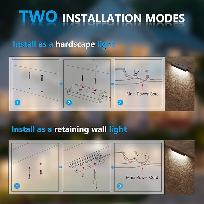 VOLISUN 16 Pack 7 Inch Retaining Wall Lights, Waterproof LED Hardscape Lighting, Cuttable Low Voltage Landscape Lighting, 12V Paver Lights, 3W Outdoor Step Lights, 5000K Daylight, ETL