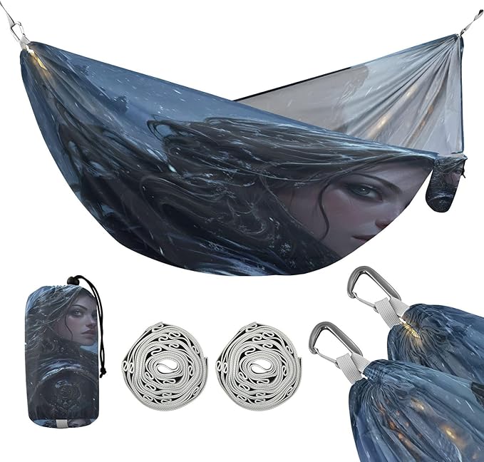 Game Anime Winter Playroom Outdoor Hammock with Tree Straps Hanging Hammock for Outside Beach Patio Garden