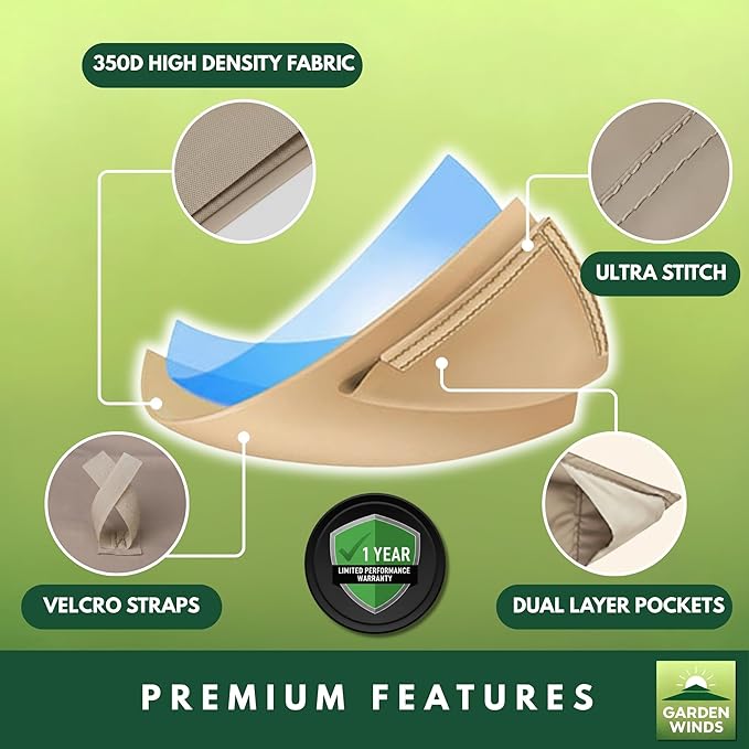 Garden Winds Durable Replacement Canopy Top Cover Compatible with The L-GZ793PST-A Southbay Hexagon Gazebo - Classic Sand, 350