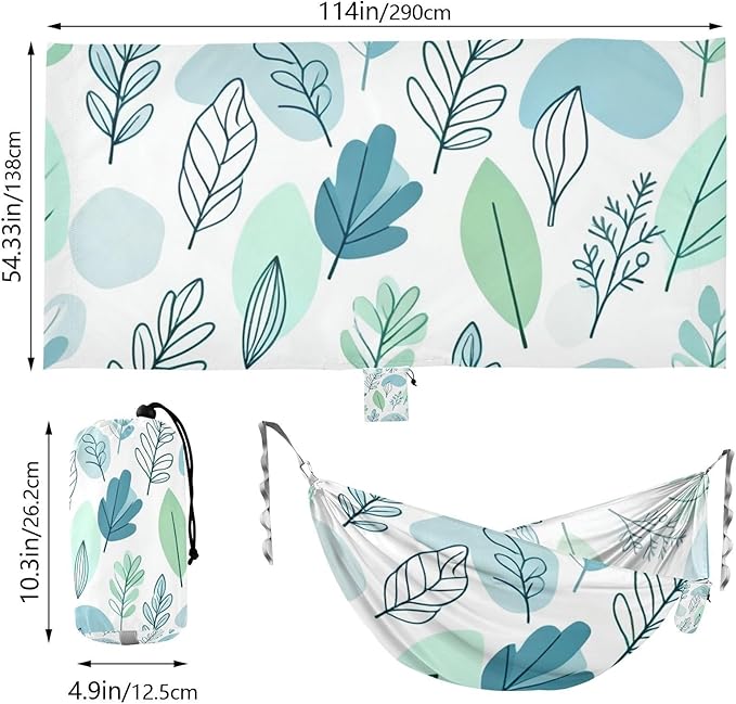 Minimalist Leaf Hammocks with Hanging Rope Tree Hammock for Outside Patio Backyard Poolside
