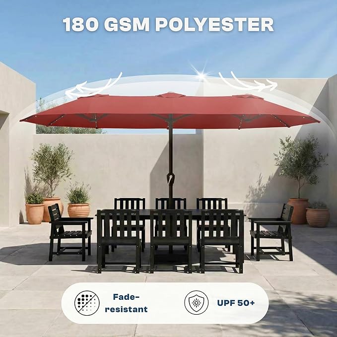 15FT Large Patio Umbrella with Base Included