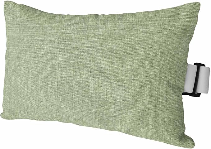 Green Outdoor Lumbar Pillow 11x16 Inch, Farmhouse Burlap Solid Green Color Modern Linen Texture Waterproof Throw Pillow Covers with Insert, Decorative Chair Cushions for Patio Garden Recliner