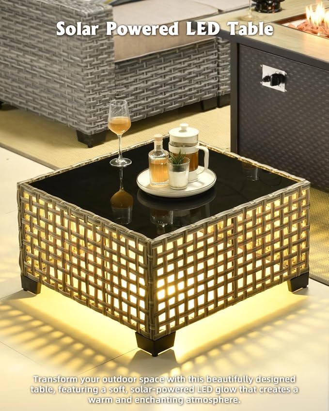Outdoor Sectional Patio Furniture Set,5 Pieces Wicker Conversation Sets L Shaped Couch,Extra Deep Out Door Sofa Outside Furniture,Beige