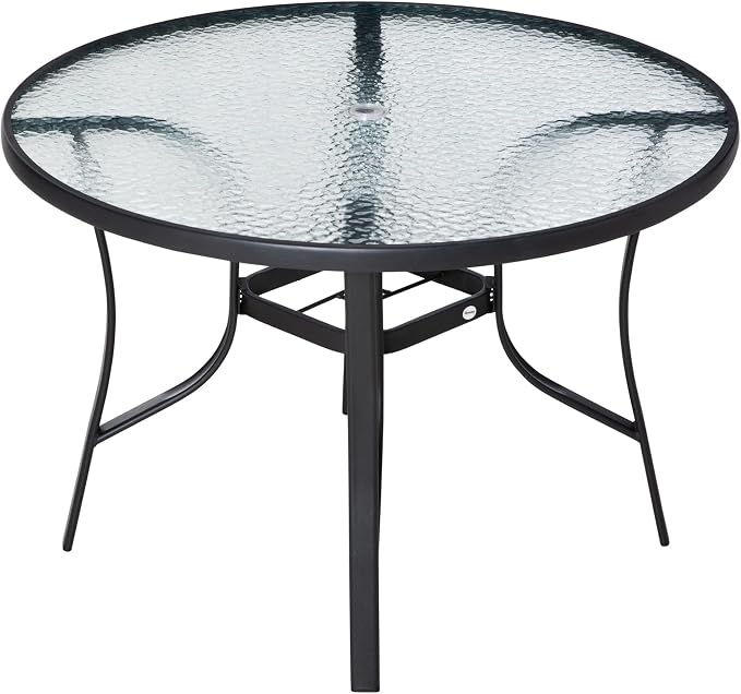 48" Round Glass Table Top with 2 Inch Umbrella Hole, 3/16" Thick Flat Polished Edge Tempered Finished for Patio, and Outdoor Tables, Only Glass (48 inch)