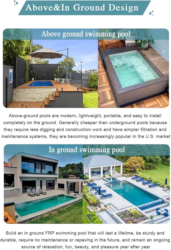 Custom Modern Container Swimming Pool with Heating System | Prefabricated Modular Swimming Pool for Leisure - Backyard Above Ground Pool with Optional View Window, Filter