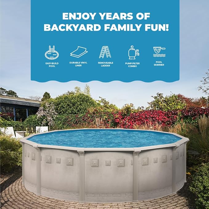 Laredo 18' x 52" SPR+ Easy-Build Steel above Ground Swimming Pool Kit by WaterThat