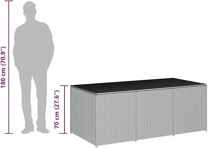 Gecheer Large Garden Storage Box, Durable Weatherproof Outdoor Storage Solution with Spacious Design, Polyethylene Rattan Material for Patio, Deck, or Balcony