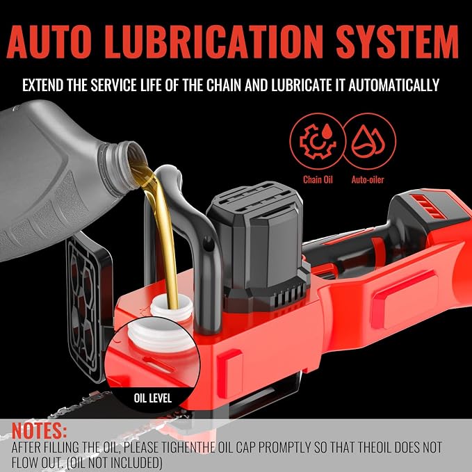 2-IN-1 Brushless Electric Chainsaw Cordless Compatible with Milwaukee M18 Battery, 12-Inch/16-Inch Battery Powered Chainsaw with Auto Oiler, 2x 12''+16'' Chains for Tree/Wood Cutting Pruning-ONLY TOOL