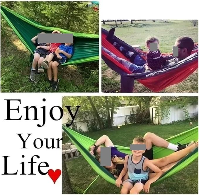 Hammock Hammock Outdoor Lightweight Camping Hammock Color Matching Single Person Nylon Swing Chair with Hanging Straps for Travel Hiking Quick-Opening(Color 3)