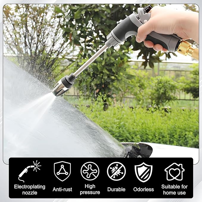 Pressure Washer 15x More Powerful Than Hoses, Handheld Power Washer with 360° Rotating Nozzle, 3 Spray Modes, Tool-Free Installation-Driveway & Outdoor Cleaning