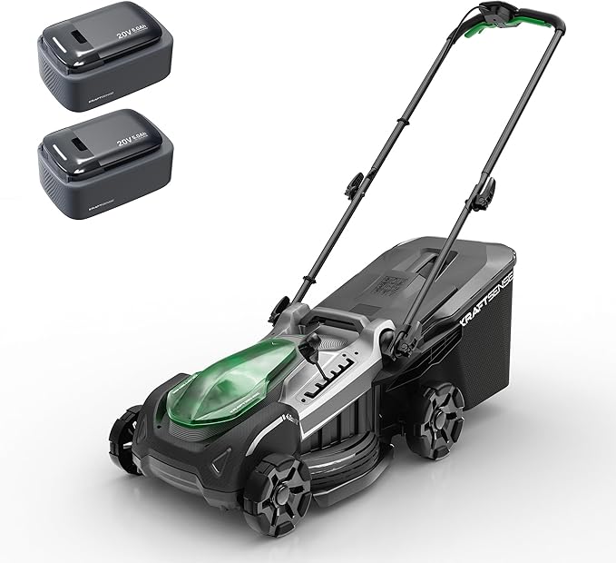 18" Electric Lawn Mower, 40V Self-Propelled Cordless Lawn Mower with 2x5.0Ah Batteries, Brushless Motor, 2-in-1 Mulching & Bagging, 6-Position Height Adjustment, for Small to Medium Yards