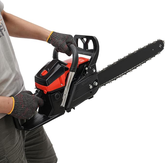 18Inch Gas Chainsaw 28CC 2-Stroke Gas Powered Chain Saw Single Cylinder Air Cooling for Farm Garden Park Forest