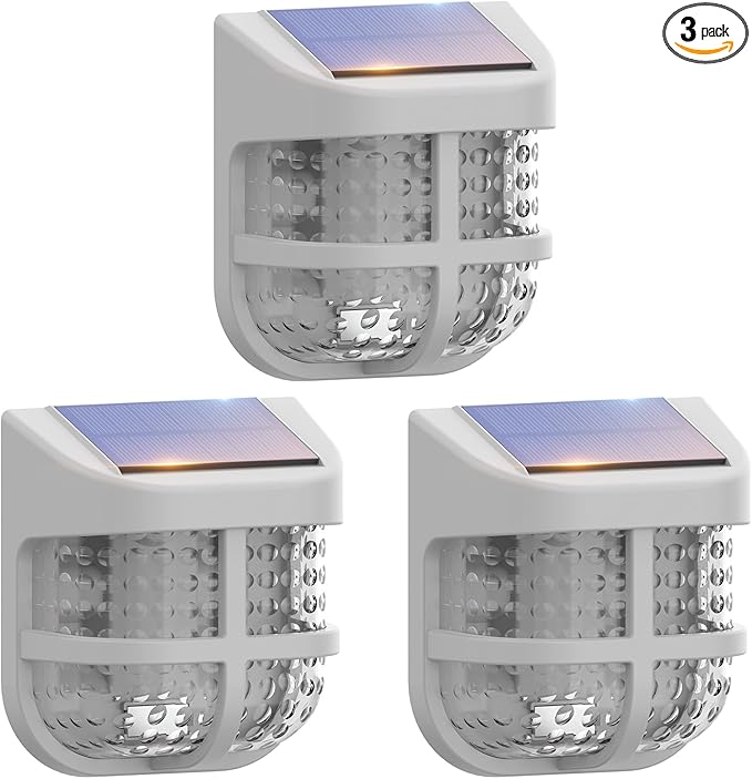 Energetic Solar Powered Garden Lights with Dusk to Dawn Sensors, Gray, 3 Pack