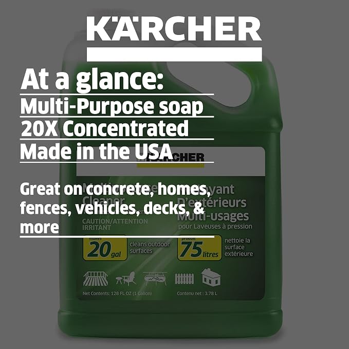Greenworks 1600 PSI (1.2 GPM) Electric Pressure Washer & Kärcher - Pressure Washer Multi-Purpose Cleaning Soap Concentrate – for All Outdoor Surfaces – 1 Gallon
