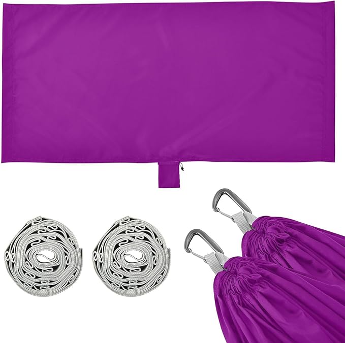 Dark Violet Solid Color Pure Plain 330lb Capacity Camping Hammock with Tree Straps Swing Hammock for Outside Camping Essentials hamacas para adultos 2 Personas