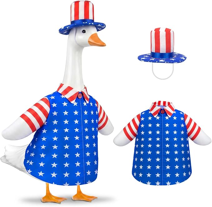 4th of July Goose Outfit with American Flag Patriotic Porch Goose Costume