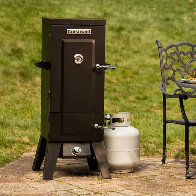 Cuisinart 36” Vertical Propane Smoker, 4 Removable Racks, Spacious BBQ Smoker with Wood and Water Trays, 15,000 BTU Heat for Smoked Meat, Brisket, Jerky, Fish, Perfect for Tailgates, Backyard, Camping