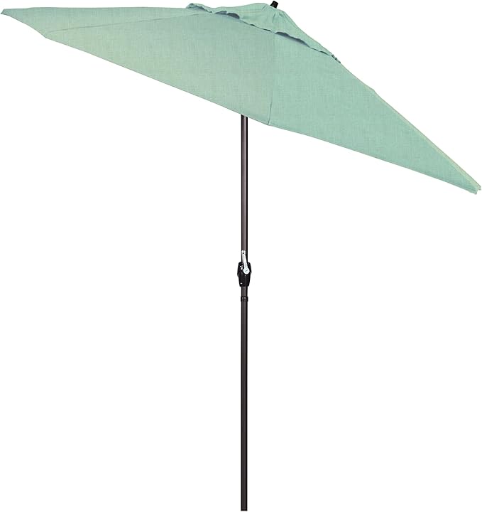 California Umbrella 7.5' Round Sunbrella Aluminum Outdoor Deck, Pool or Patio Umbrella, Crank Lift, Auto Tilt, Bronze Pole, Spa