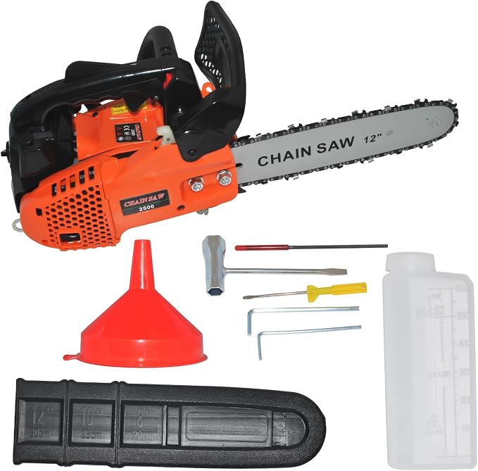 26CC 2-Cycle Top Handle Gas Powered Chainsaw 12 Inch Petrol Handheld Cordless Chain Saw, Portable Chain Saws for Trees Trimming Wood Cutting