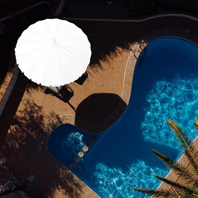 8Ft Patio Pagoda Umbrella, UV Protect Pool Umbrellas with Heavy Duty Pole, Outdoor Market Umbrella for Holiday Garden Backyard