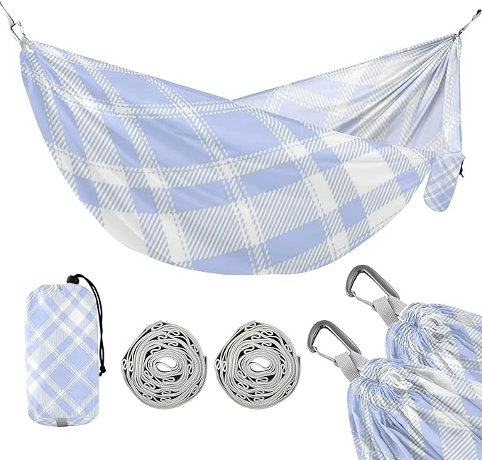 Blue Striped Mesh 330lb Capacity Camping Hammocks with Hanging Rope Indoor Hammock for Indoor Outdoor Patio hamaca para adultos