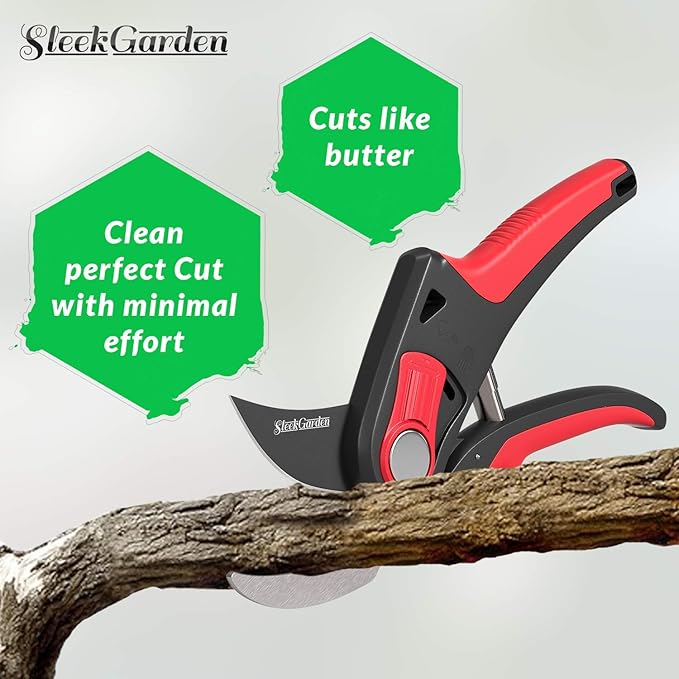 Hand Pruner Professional Sharp Bypass EZ-Cut Garden Pruning Shears -Comfort Plus Handheld Gardening Tools Pruner,Rust Proof Blades Clippers/Scissors /- Shock Absorber + Cushion