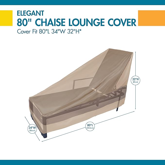 DUCKCOVERS Elegant Waterproof 78 Inch Patio Chaise Lounge Cover, Chaise Lounge Covers Outdoor