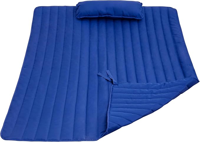 Lazy Daze Hammocks 2 Person Hammock Pad and Pillow Set, Double Polyester Quilted 78" x55" Replacement Pad for Rope Hammock, Blue