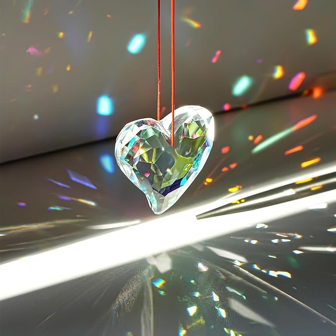 70mm Heart Crystal Prisms Suncatchers for Window Hanging Rainbow Maker Gift | Colorful,Sun Catcher Indoor Window,Glass Ornament for Christmas Tree Valentine's Anniversary Wedding Party Decoration
