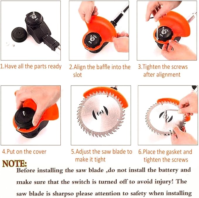 Cordless Weed Wacker - Electric Weed Wacker Trimmer. 3 in 1 Stringless Lightweight Weed Cutter/Grass Cutter/Lawn Edger.(Replace Blade)