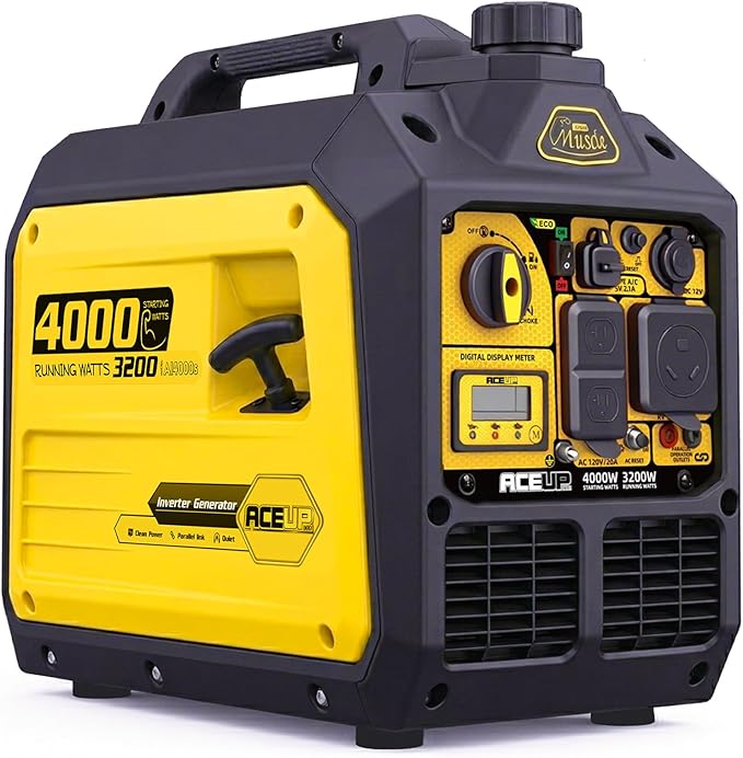 Aceup Energy 4000 Watt Inverter Generator Portable 149cc, Gas Powered Generator Quiet for Home, RV-Ready, EPA Compliant ideal for Father's Day