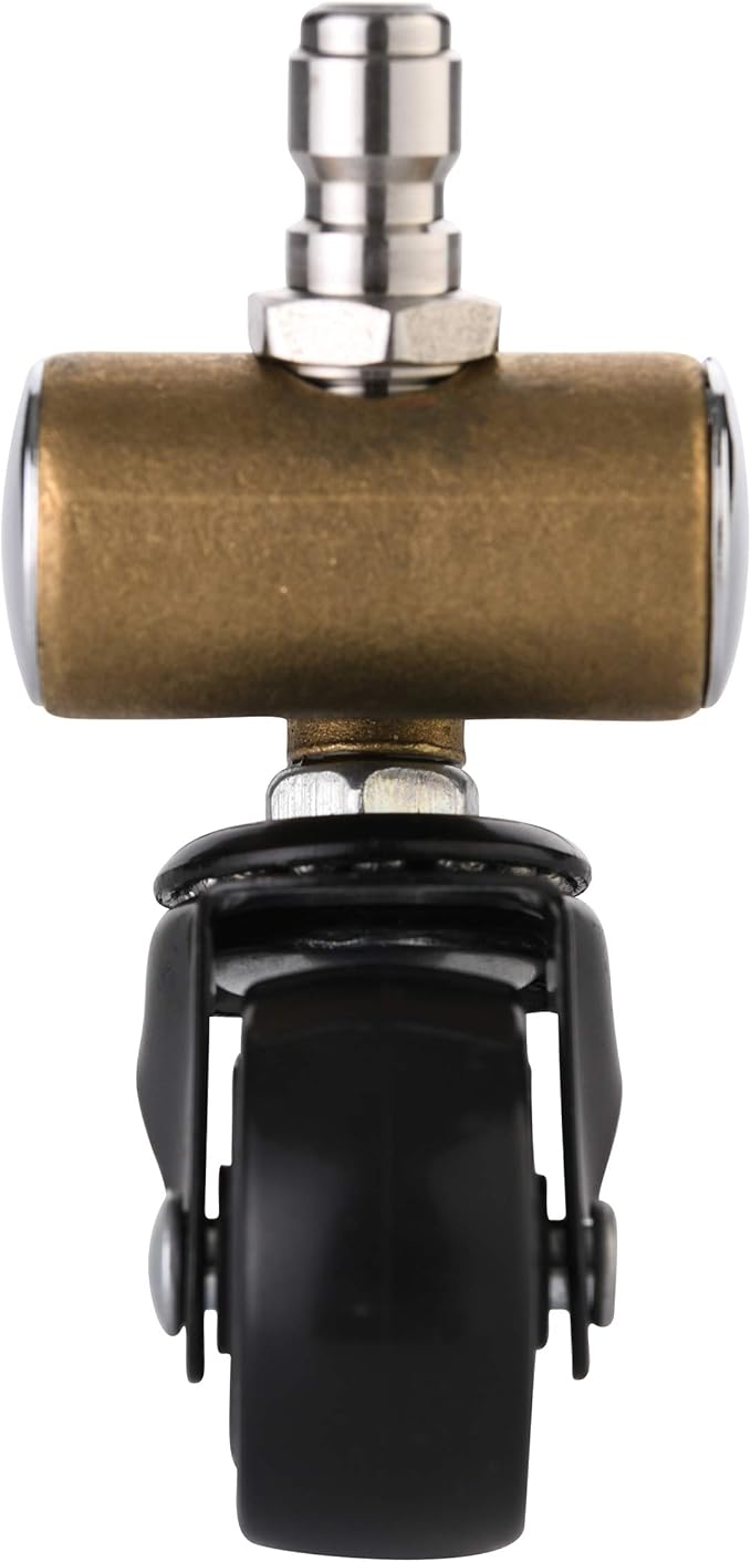 Tool Daily Undercarriage Cleaner Swivel Wheel for Pressure Washer, Underbody Car Wash, 1/4 Inch Quick Connector, 4000 PSI Black