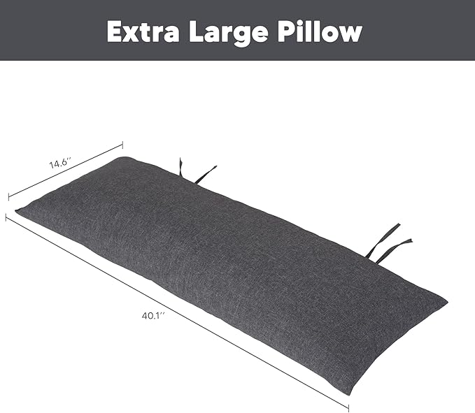 SUNCREAT Double Outdoor Rope Hammock, Polyester Rope Hammock with Extra Large Pillow, 450 lbs Capacity, Gray