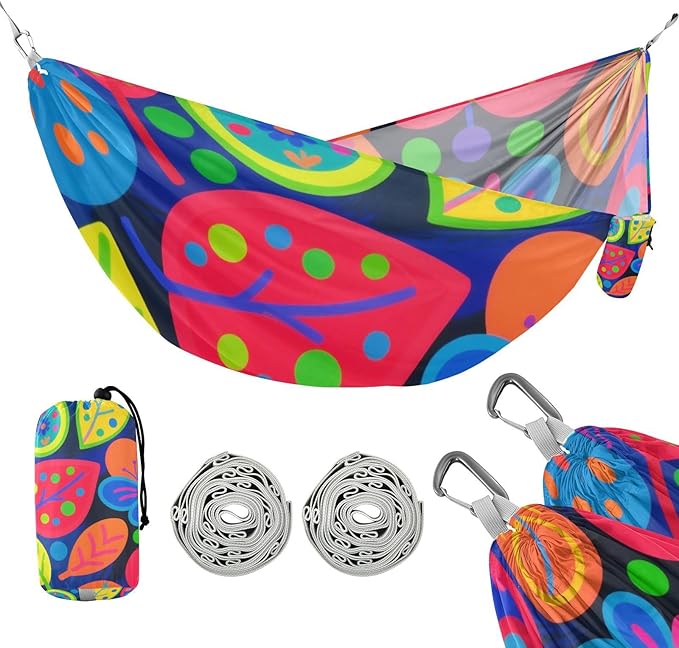 Cartoon Colorful Butterfly Leaves 330lb Capacity Hammocks for Camping with Tree Straps Tree Hammock for Outside Patio Backyard Poolside soporte para hamacas para adultos