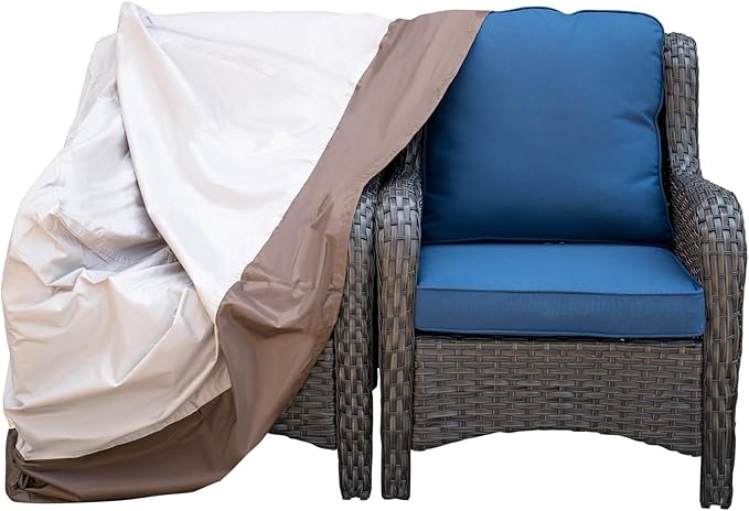ovios Patio Furniture Covers, Outdoor Waterproof Cover for Chairs Sectional Sofa Loveseat Ottomans Couch Table General Purpose, 58.3" L*36.3" W*34" H, Beige-Brown