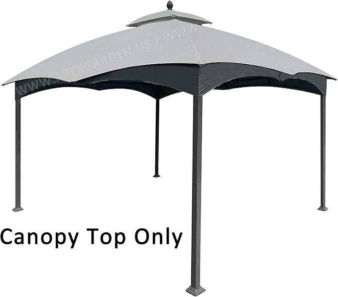 APEX GARDEN Replacement Canopy Top for Lowe's Allen Roth 10X12 Gazebo #GF-12S004B-1 (Grey)