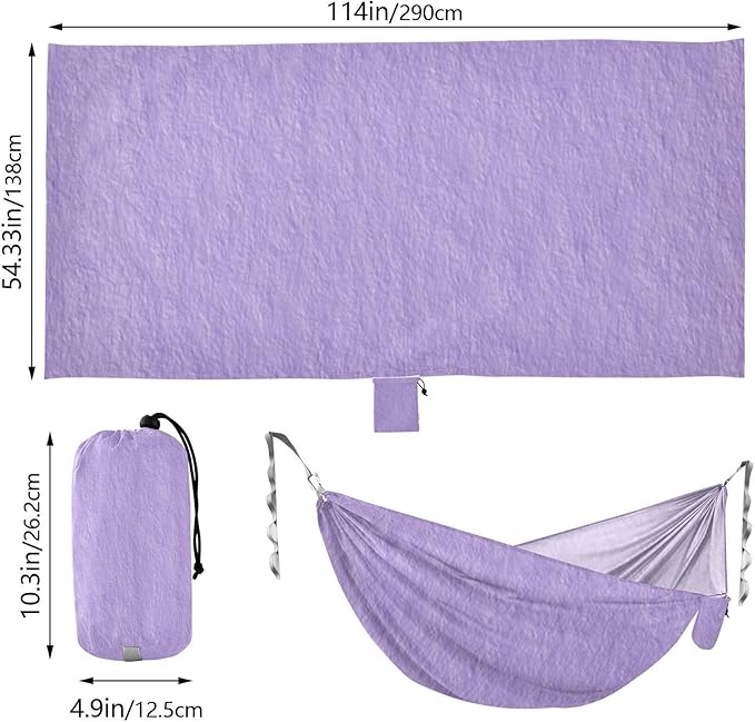 Purple Linen Texture 330lb Capacity Camping Hammocks Backyard Hammock for Indoor Outdoor Patio hamacas para adultos 2 Personas