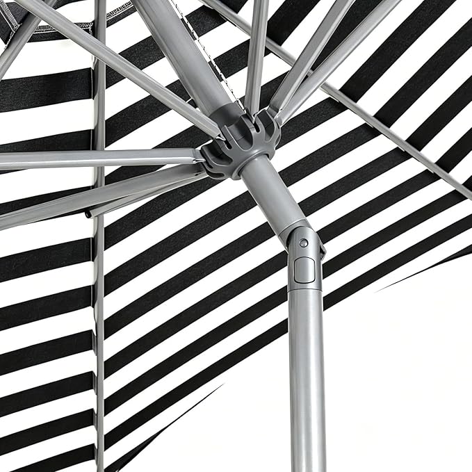 Tempera Patio Umbrellas Arc Edge Outdoor Table Market Umbrellas with Crank & Pust Button Tilt|Auto-Tilt, 8 Steel Ribs, High Color-Fastness Canopy