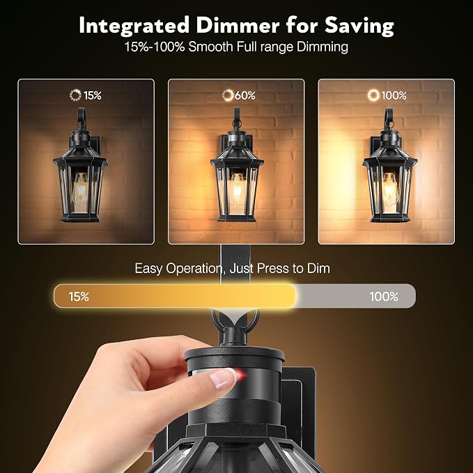 VIANIS Motion Sensor Outdoor Wall Lights, Dusk to Dawn Exterior Light Fixtures Wall Mount, Waterproof Modern Black Outside Front Porch Light, Anti-Rust Aluminum Outdoor Wall Sconce for House Garage