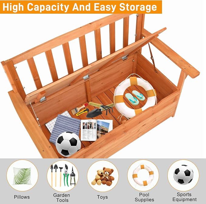 Deck Box Outdoor Storage Storage Box Bench,Storage Box for Outside and Patio, Outdoor Storage Bench Cabinet for Patio Furniture,Garden Container Cabinet Bench Toolbox for Patio 112 x 58 x 84cm