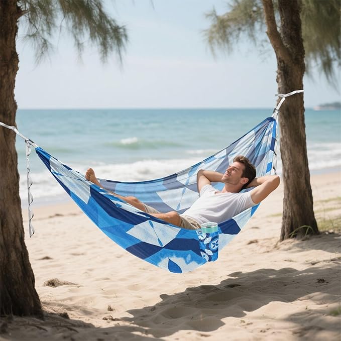 Bluie-dye 330lb Capacity Hammocks with Portabl Carry Bag Fabric Hammock for Patio Backyard Lounge Base Base para hamaca