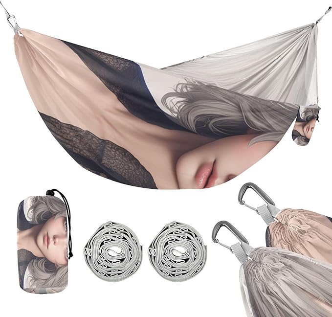 Anime Beauty 3D Outdoor Hammocks with Tree Straps Cloth Hammock for Patio Backyard Lounge Base
