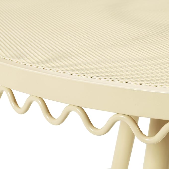 First of a Kind Wrought Outdoor Dining Table in Cream Iron