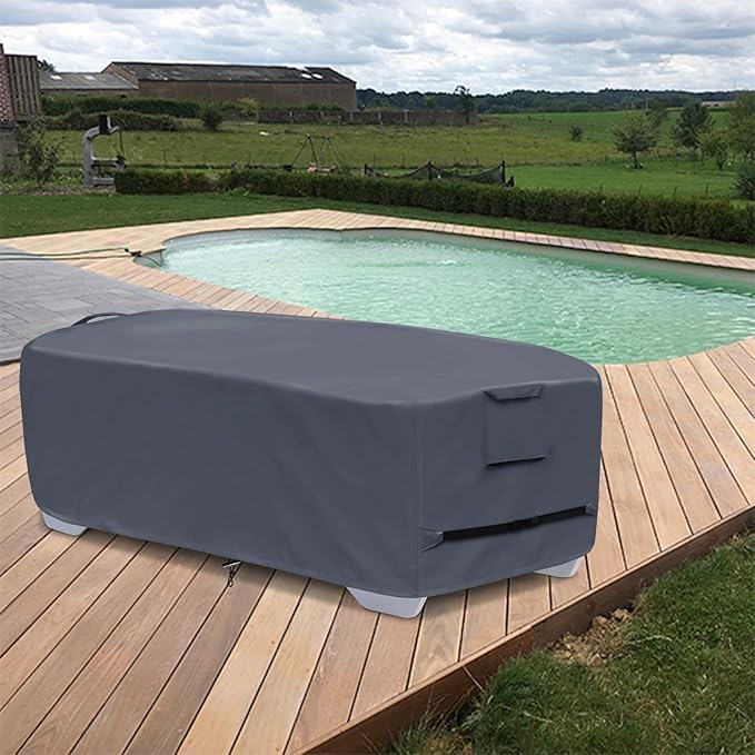 Outdoor Chaise Lounge Cover for 4-6 Stackable Patio Chaise Lounge Chairs, Waterproof, Durable Polyester Fabric 80 x 32 x 40 Inch Pool Lounge Chair Covers for Winter Storage (Grey)