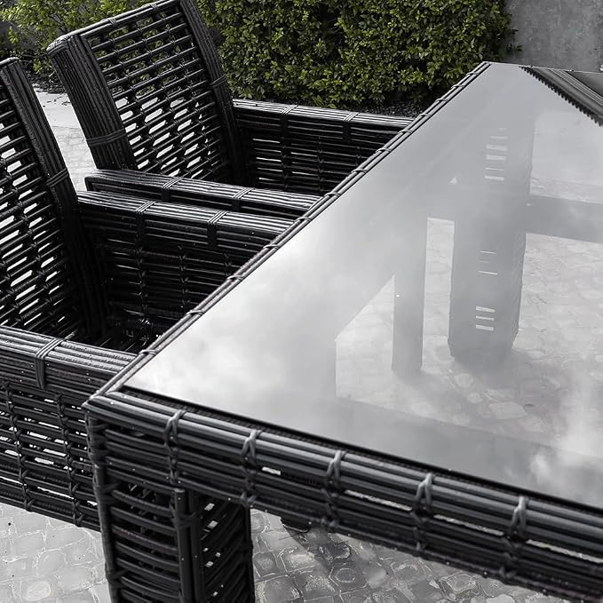Dulles Glass 24 inch Square Glass Table Top - Tempered - 3/8" Thick Glass Surface, Safe Flat Polished, Radius Corners, Multipurpose for Dining Table, Patio, Coffee and End Table
