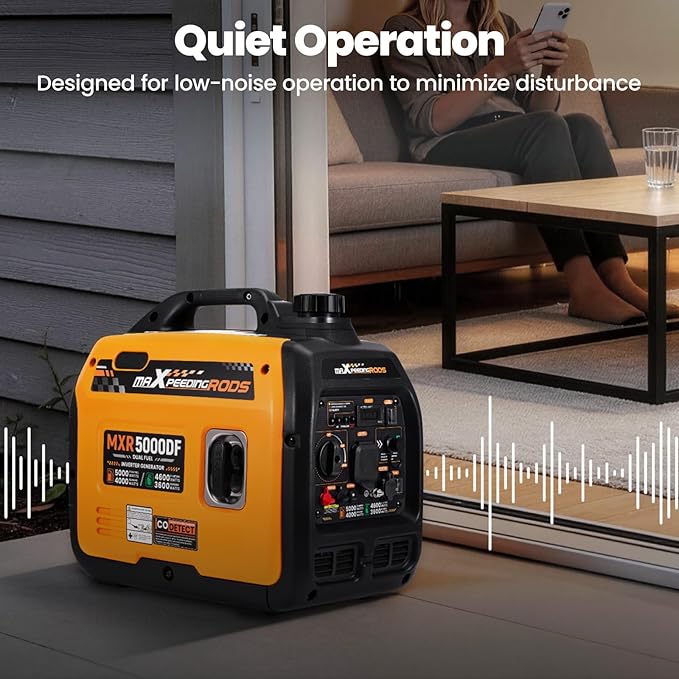 maXpeedingrods 5KW Dual Fuel Inverter Generator for RV Outdoor Events Home | 5000 Watt Gasoline&Propane Powered,CO Auto-Shutdown,Parallel,EPA & UL 2201 Certified,LPG Extended Runtime,Compact MXR5000DF