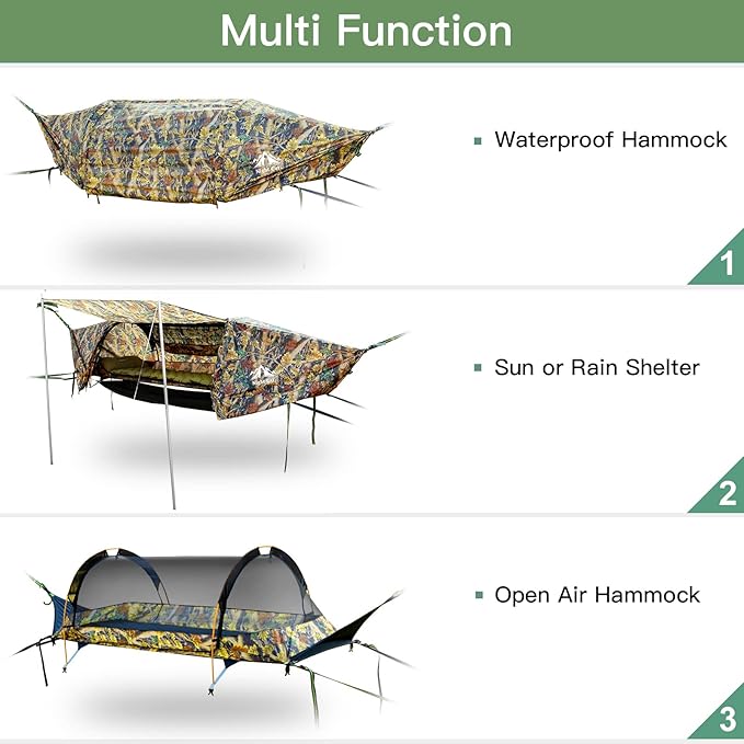Night Cat Flat Lay Hammock Tent with Sleeping Bag for 1 Person Flat Lay Hammock Tent Combo Set