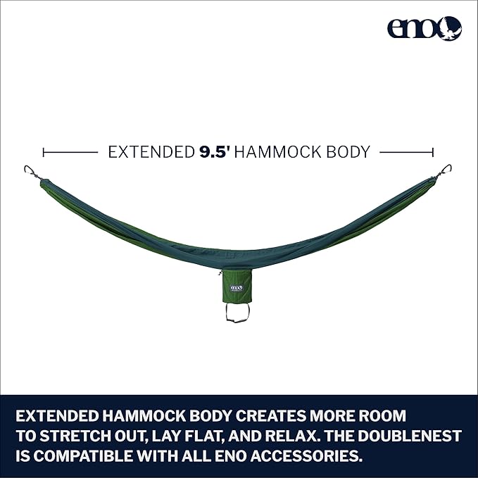 ENO Bundle, Includes The SingleNest Hammock & Atlas Suspension System, Lightweight, Durable Hammock with Straps for Camping, Hiking & Travel, Marine/Cedar